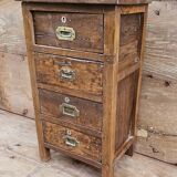 Old bedside table with 4 drawers in Burmese teak