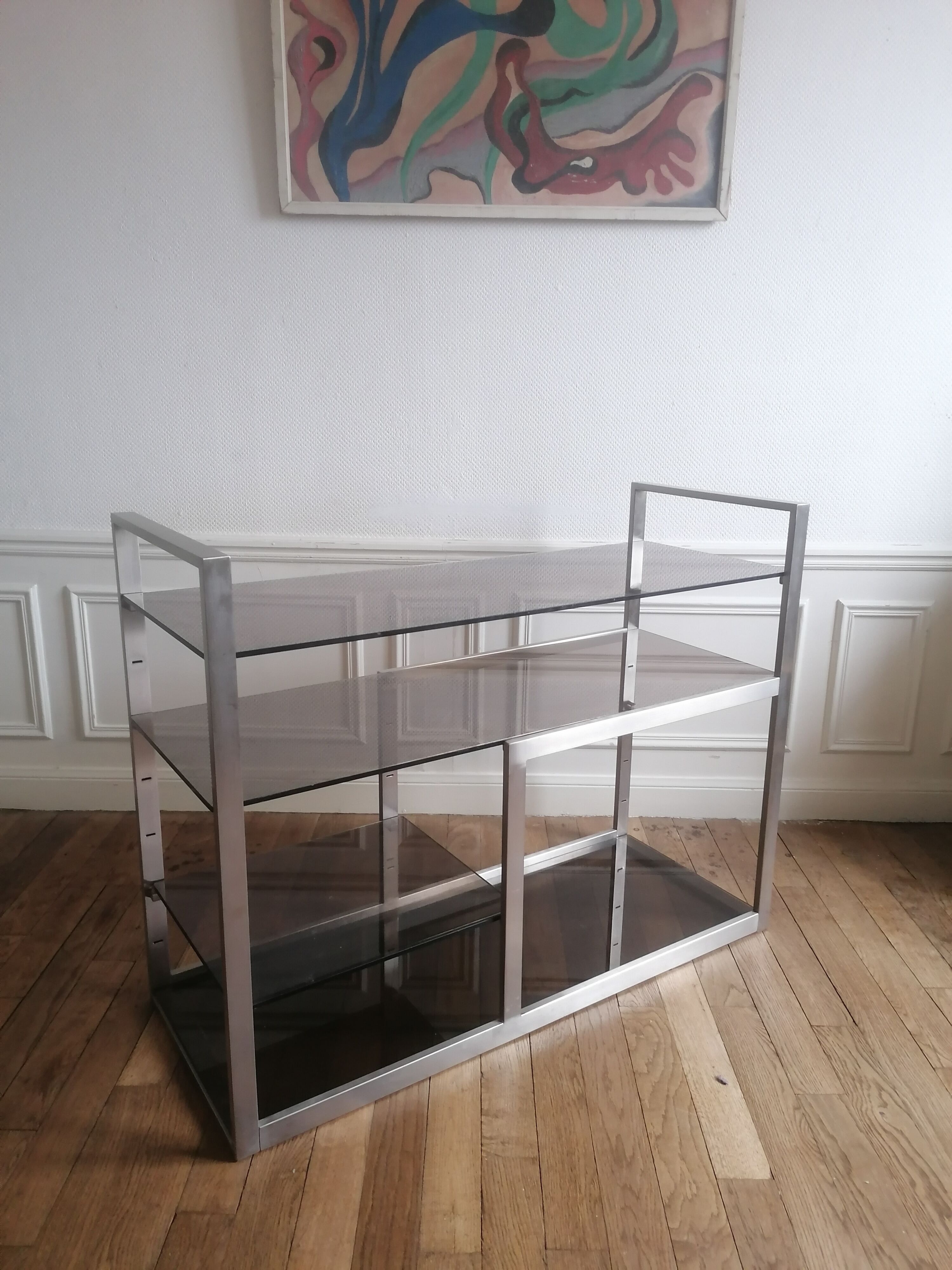 Étagère en alu brossé 1980