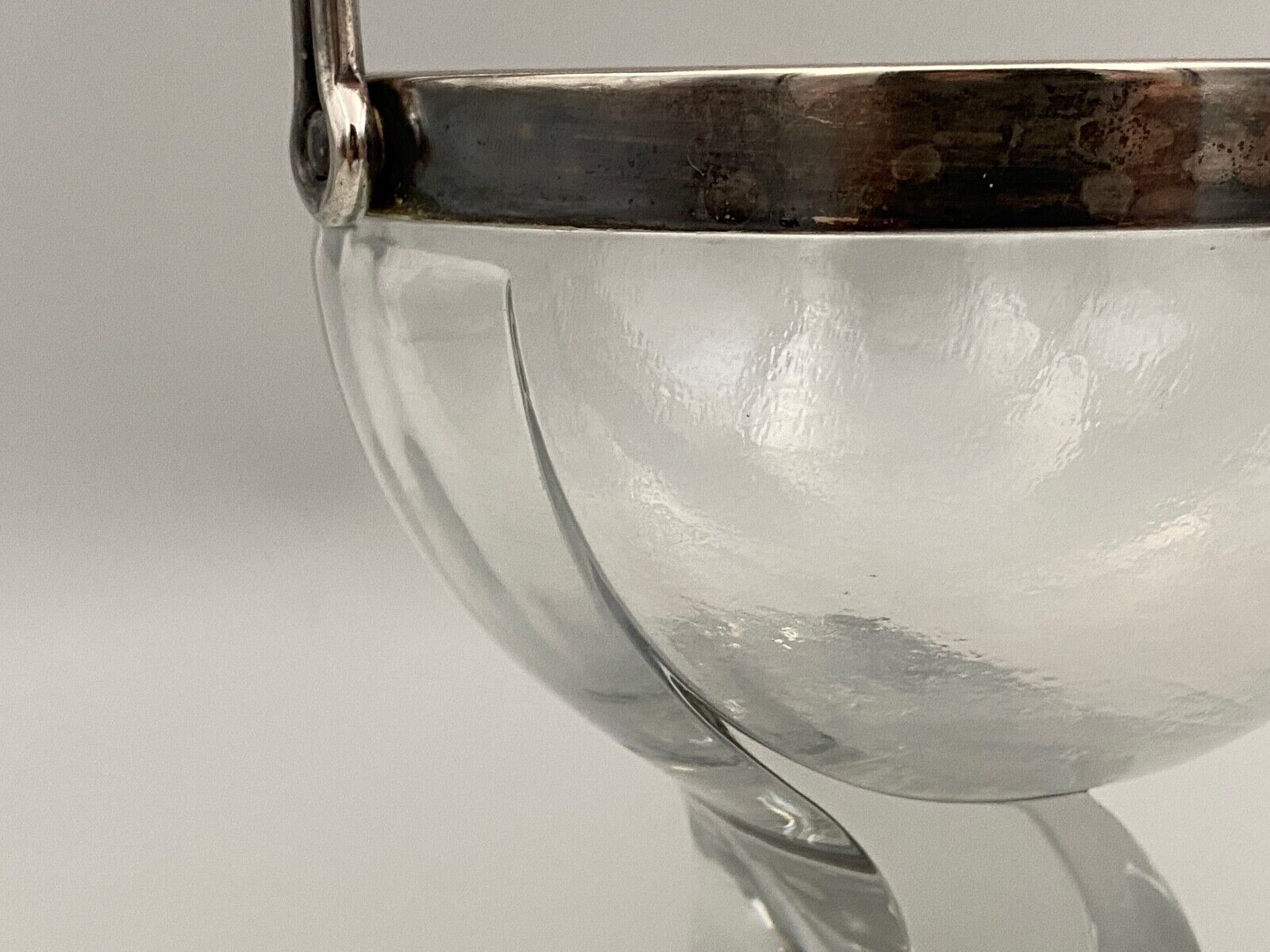 Ice bucket silver metal crystal block 1970