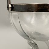 Ice bucket silver metal crystal block 1970