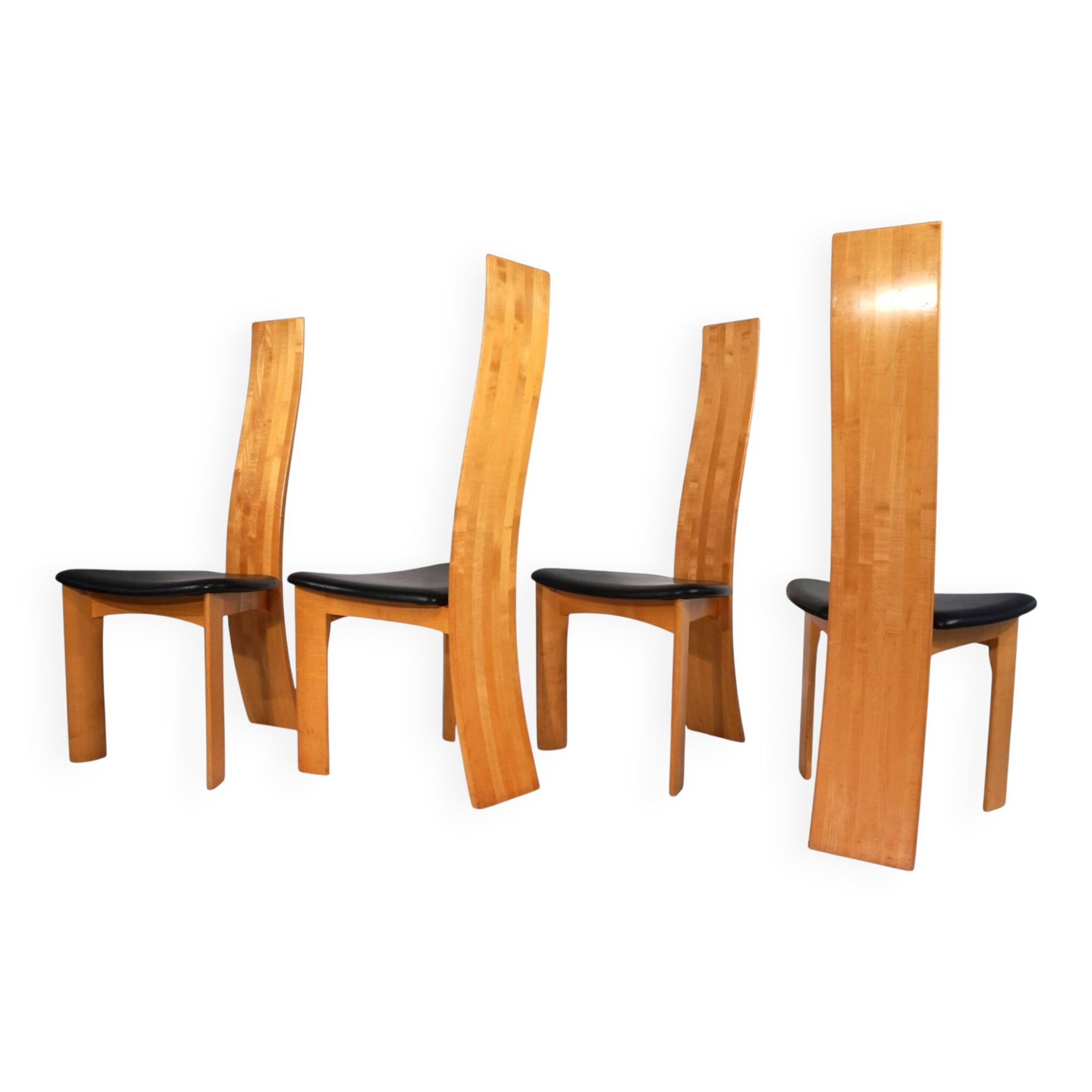 Tranekaer set of 4 Iris dining chairs by Bob van den Berghe, 1980