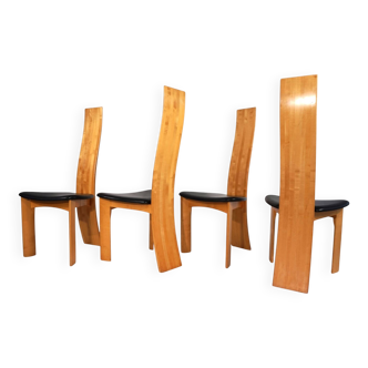 Ensemble de 4 chaises de salle à manger Iris par Bob van den Berghe, 1980