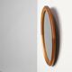 Mid century oval oak Mirror, Belgium 1950s