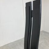 Set of 6 black wooden high back dining chairs - 1980s