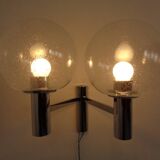 Chromed Glass Wall Lamp from OTT International, 1960s