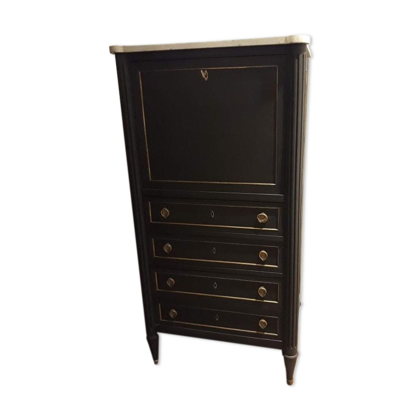 Secrétaire bar 4 tiroirs style Louis XVI XX°