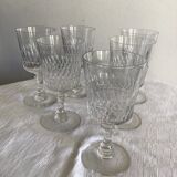 Lot of 6 crystal walking glasses