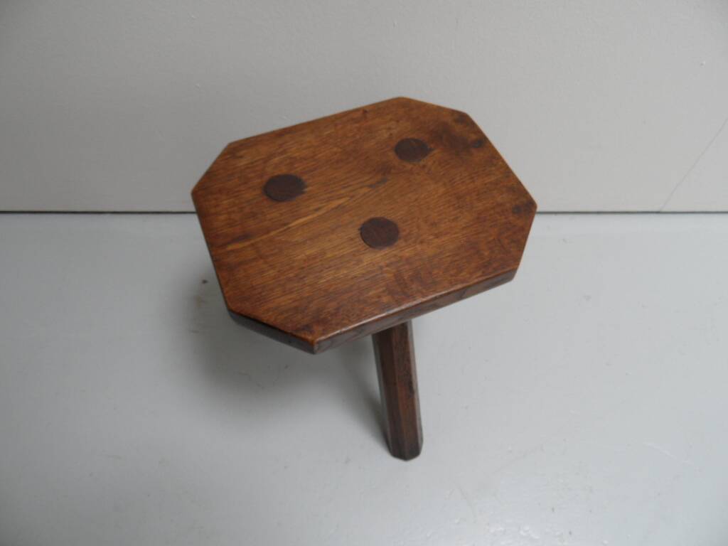 Antique oak milk stool
