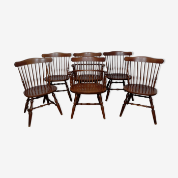 6 chairs and armchairs vintage Western bistro