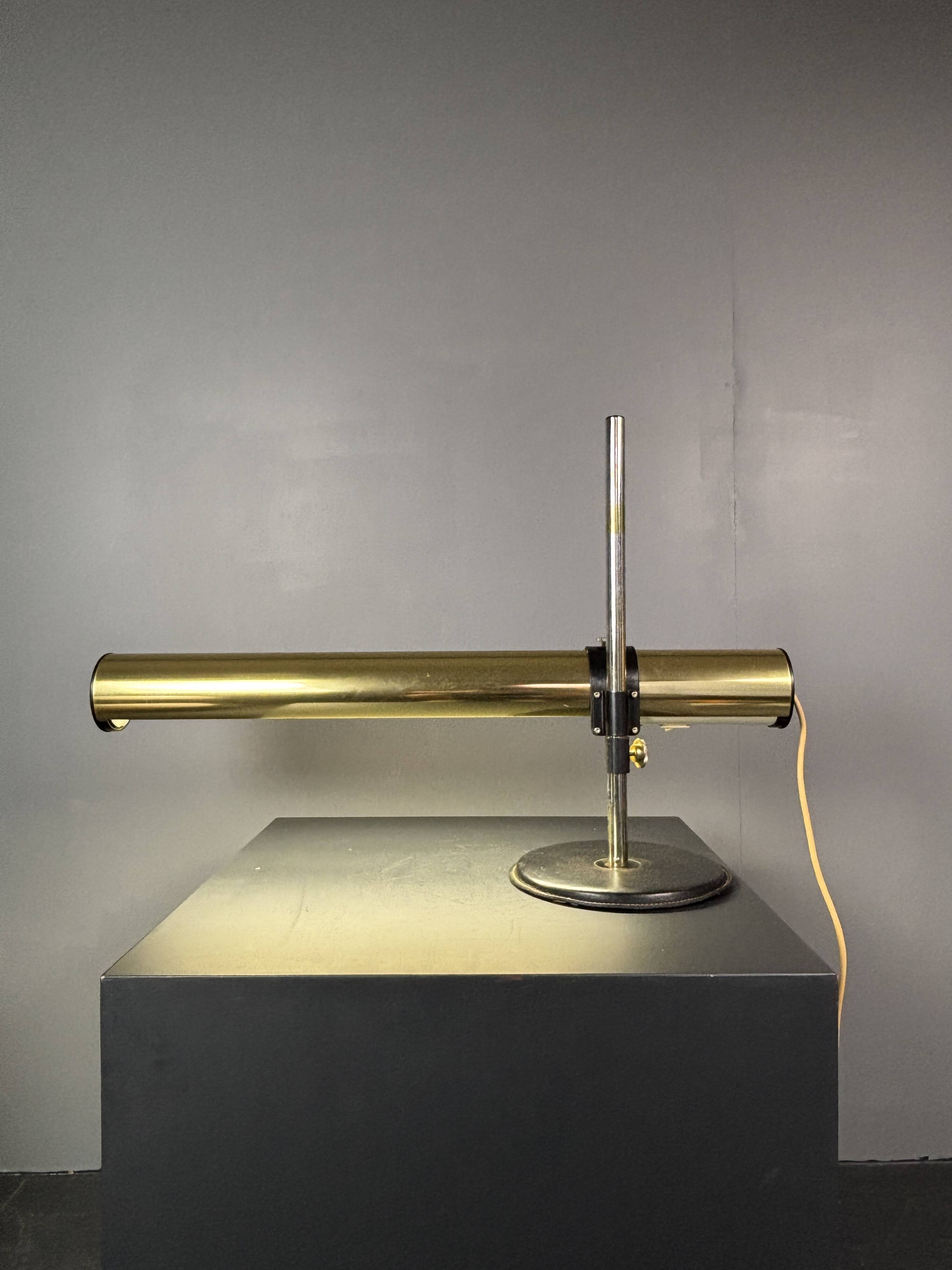 XL brass desk lamp by Göran Pehrson for Ateljé Lyktan, model Kanon, 1978