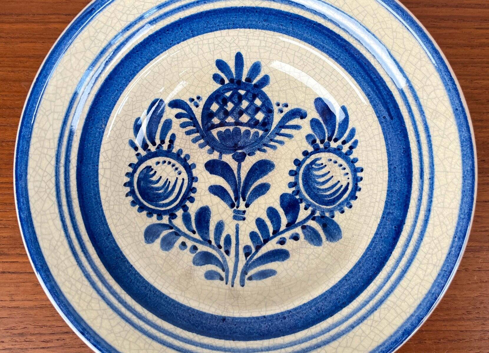 Mid-century modern German pottery wall plate by Wilhelm Kagel, 1960s.