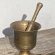 Gilded brass mortar and pestle