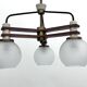 Vintage three satin glasses chandelier. Italy 1950s