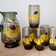 Vintage smoked amber glass pitcher