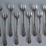12 silver-plated oyster forks sfam goldsmith