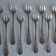 12 fourchettes à huitre métal argenté orfèvre sfam