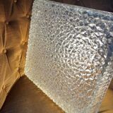 Very large vintage square Holophane wall light or ceiling light.