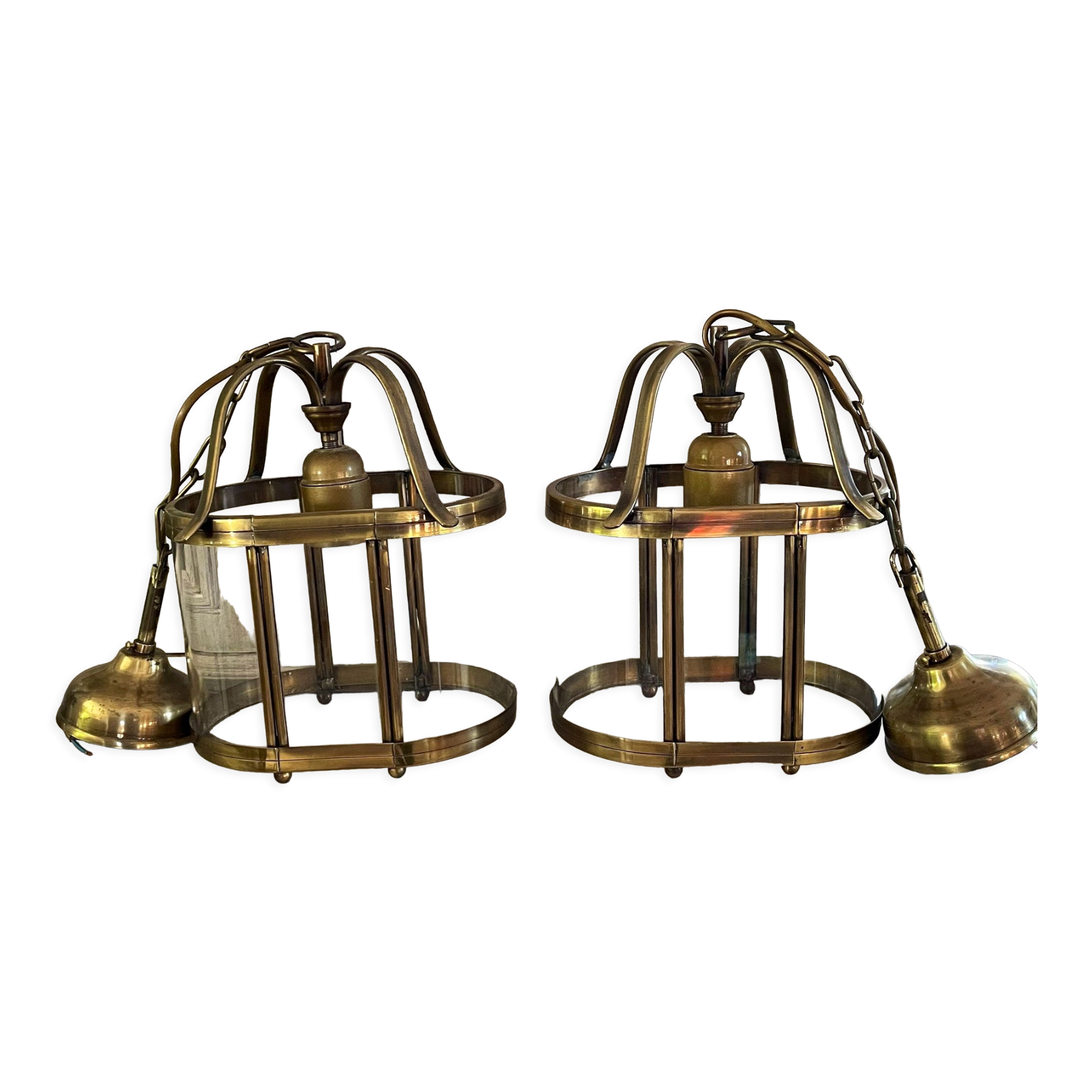 Brass lantern pendant lamp