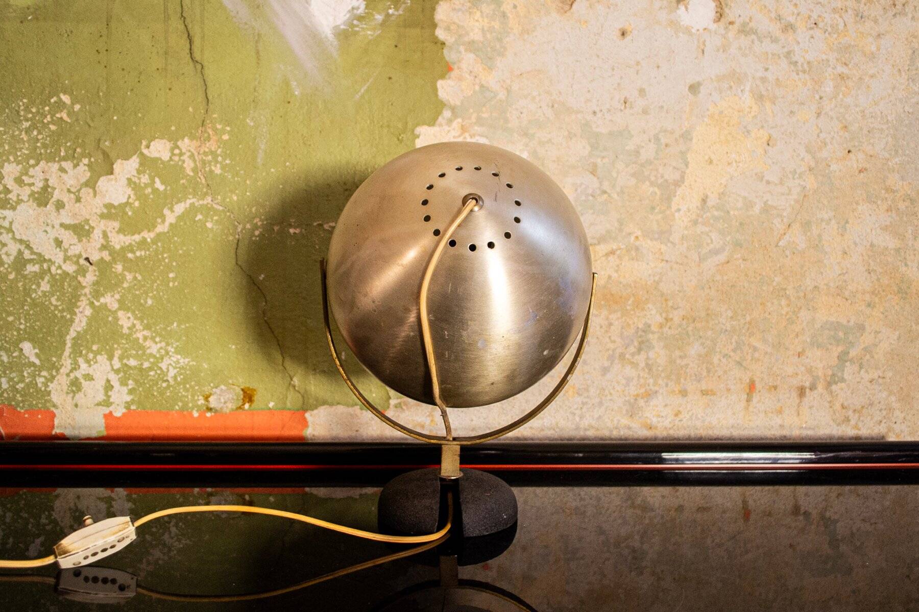 Lampe de table italienne orientable en aluminium, 1960