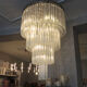 Lamp art deco style metal & crystal