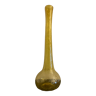 Vase soliflore en verre bullé Biot jaune doré, hauteur 43,5 cm