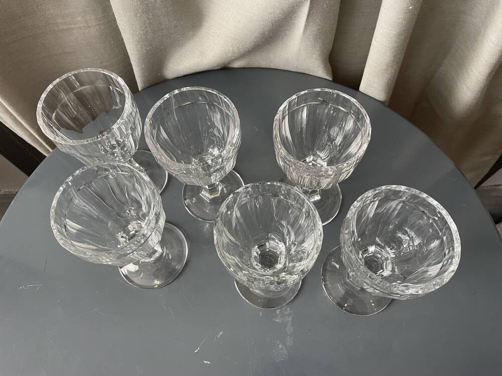 Suite of 6 nancy crystal wine or water glasses
