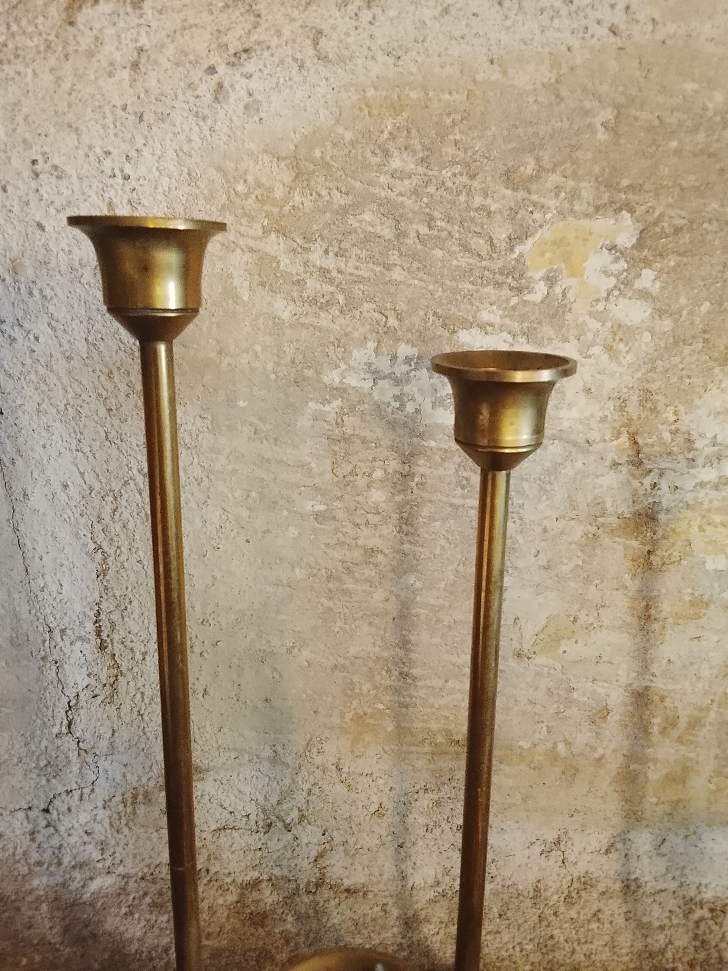 Scandinavian brass candle holders