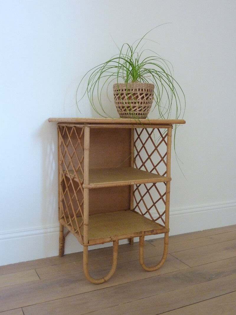Rattan bedside table