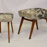 Duo of stools in 50s beech fully restored