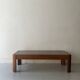 Vintage coffee table in elm and smoked glass, Maison Regain 1970