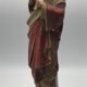 SACRED HEART of Jesus, polychrome plaster religious statue signed 19th century.