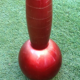 Vase années 1970 / soliflore (grand modèle) forme boule à col élancé  verre peint à effet