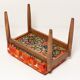 Vintage red and orange mid-century stool, Edmund Homa, 1960s