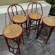 Set of 4 vintage cane bistro stools