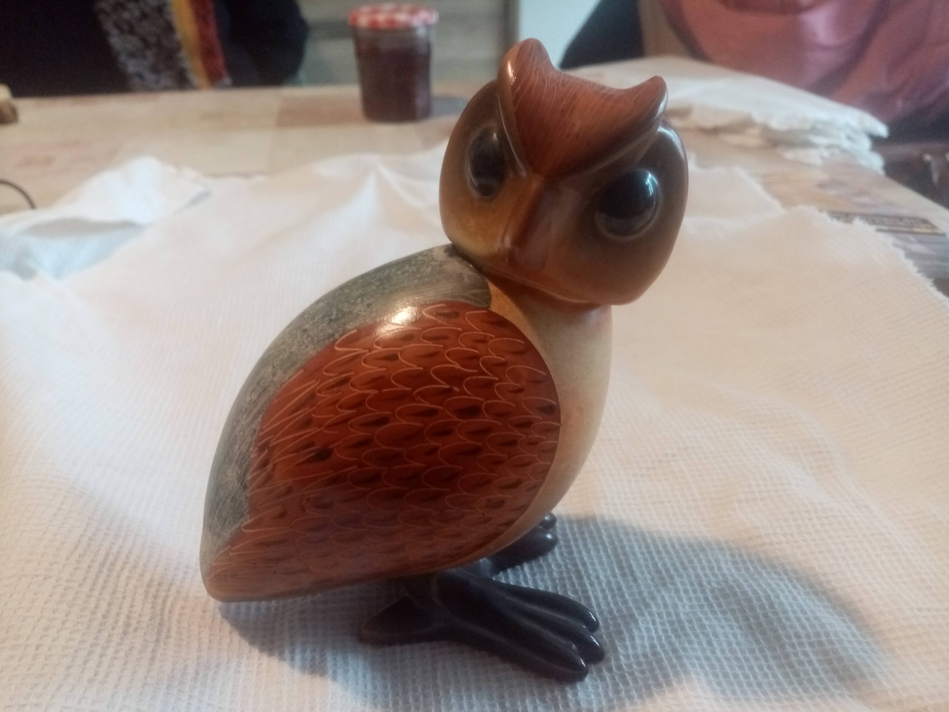 Beautiful ceramic owl from the 70s signed noelle