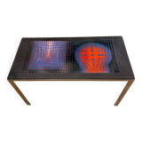 Vintage Op Art design table – Vasarely style