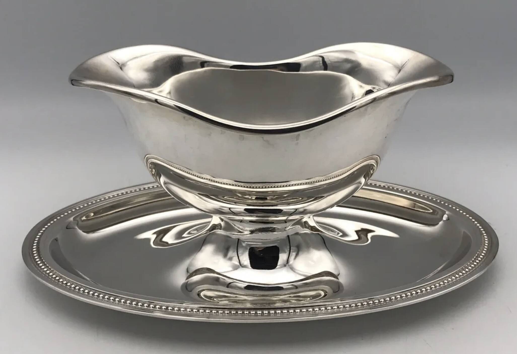 Saucière en métal argenté christofle modèle perle