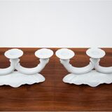 Pair of porcelain candlesticks