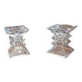 Pair of Bohemian crystal candlesticks
