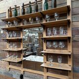 Early 20th century bar set in solid elm