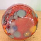 Red speckled blown soliflore vase