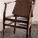 Rustic armchair in wood and straw
