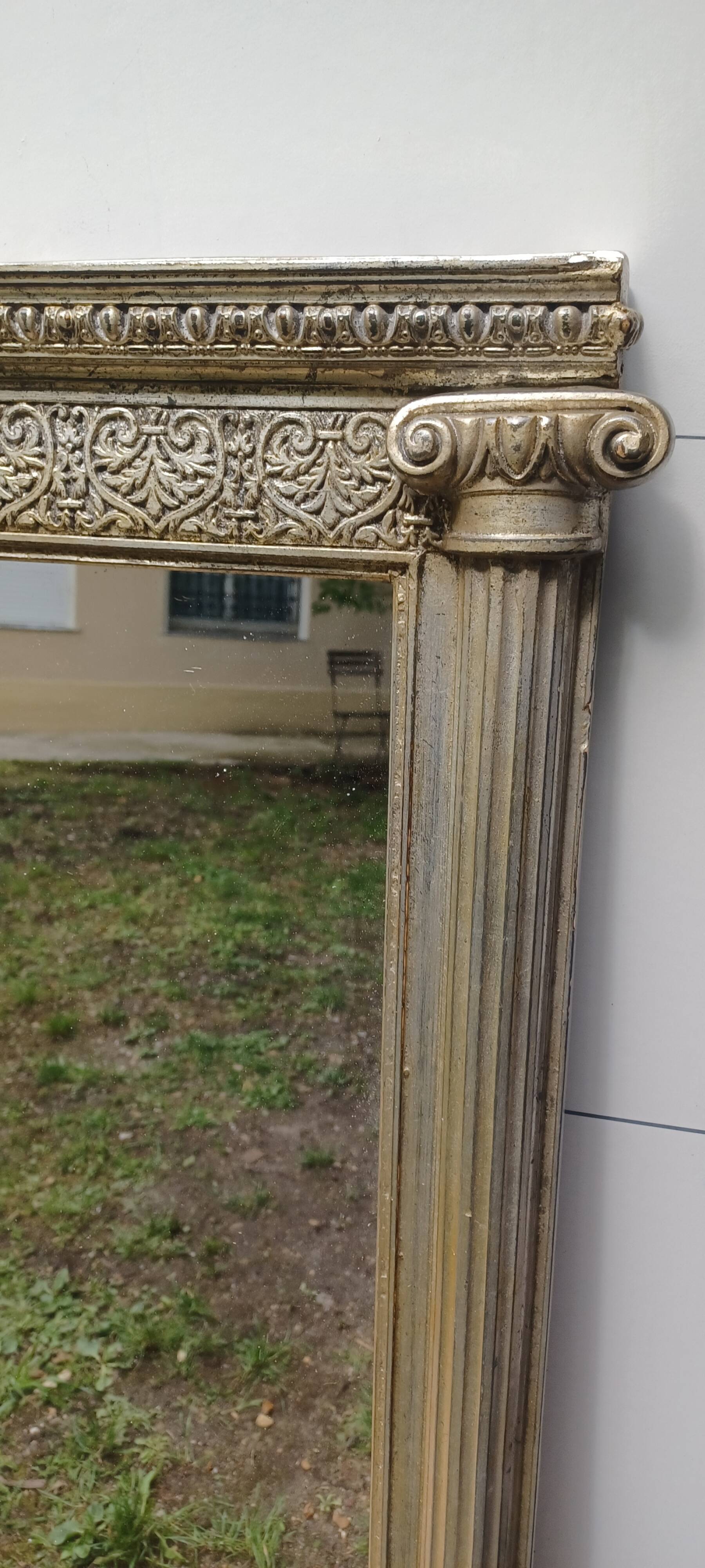 Miroir ou trumeau franc-macon argente fin 19 emé