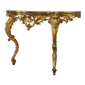 Console de style Louis XV en bois sculpté et doré, Italie vers 1880
