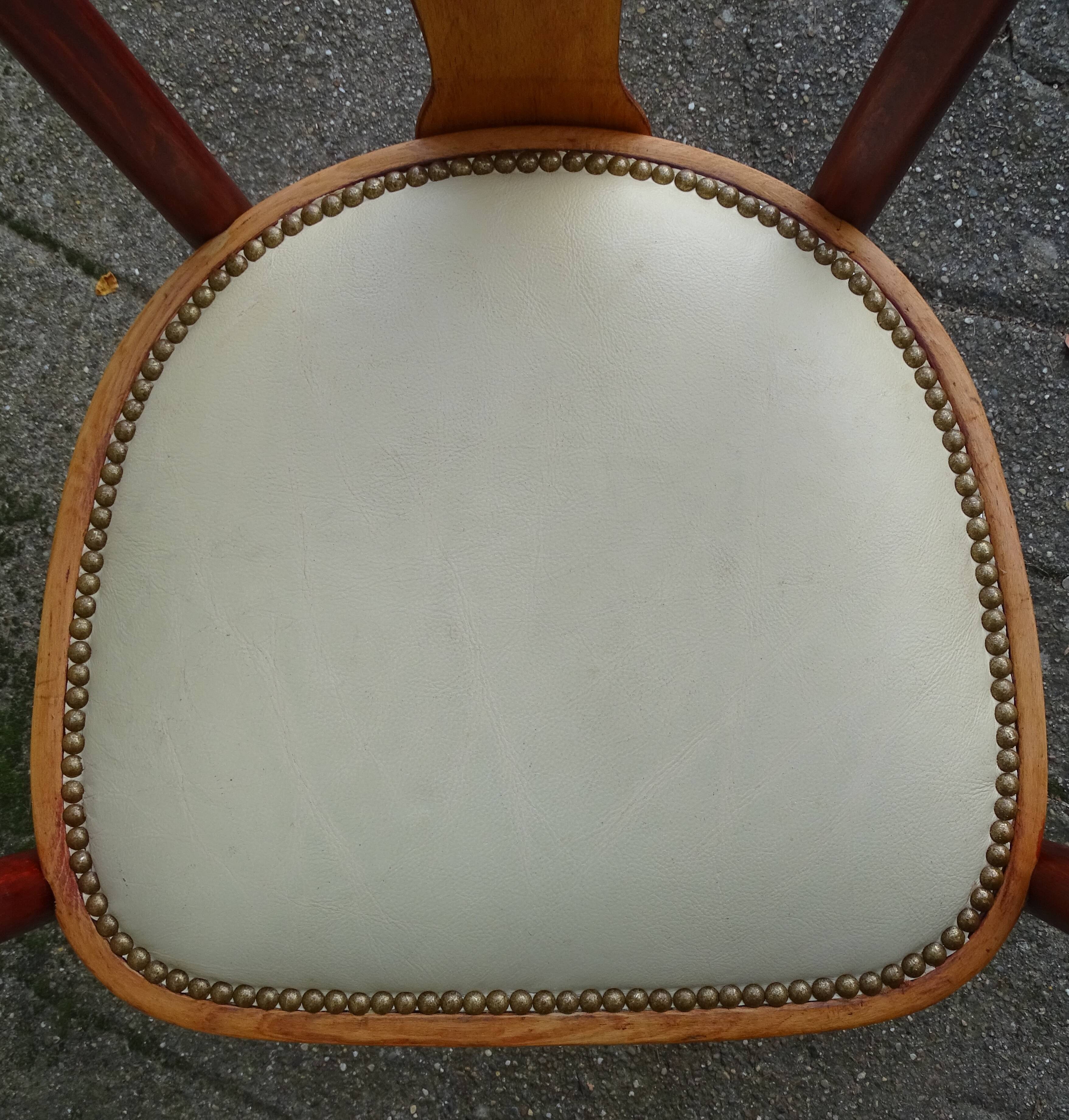 Thonet Art Deco armchair 1930, No. A 967 F, leather saddle.