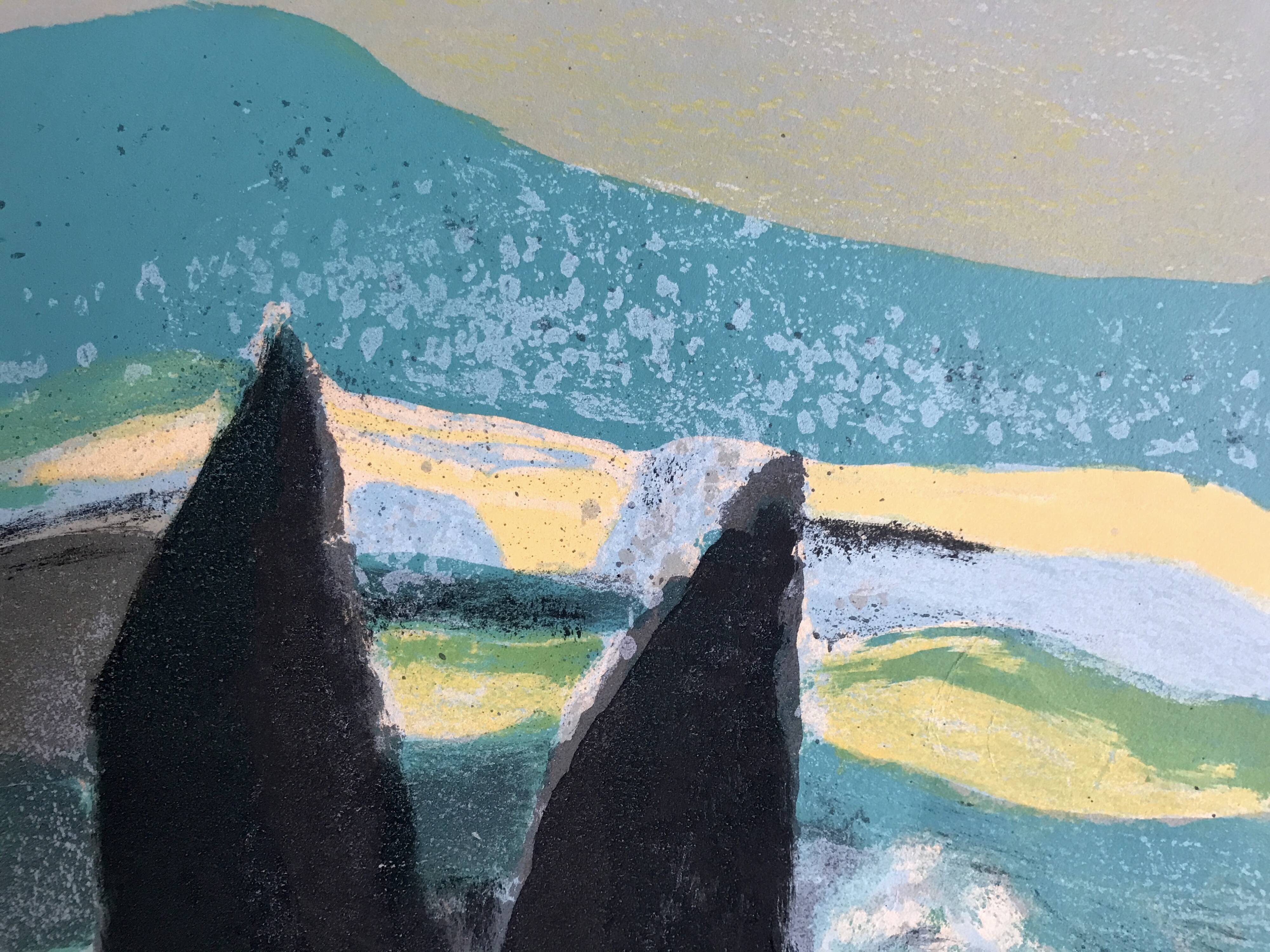 Roger muhl, grasse landscape. original lithograph signed in pencil