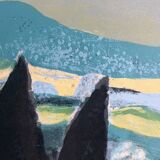 Roger muhl, grasse landscape. original lithograph signed in pencil