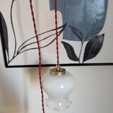 Opaline tulip mood lamp with white ruffles