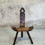 Brutalist tripod low chair