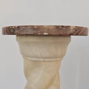 Pair of twisted column floor lamps in alabaster and marble, 1960